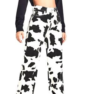 Cow print jean